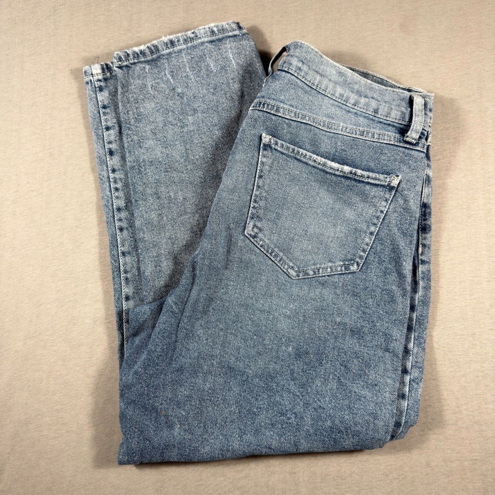 Rewash Womens High Rise Straight Leg Distressed Light Wash Denim Jeans Size 9/29
